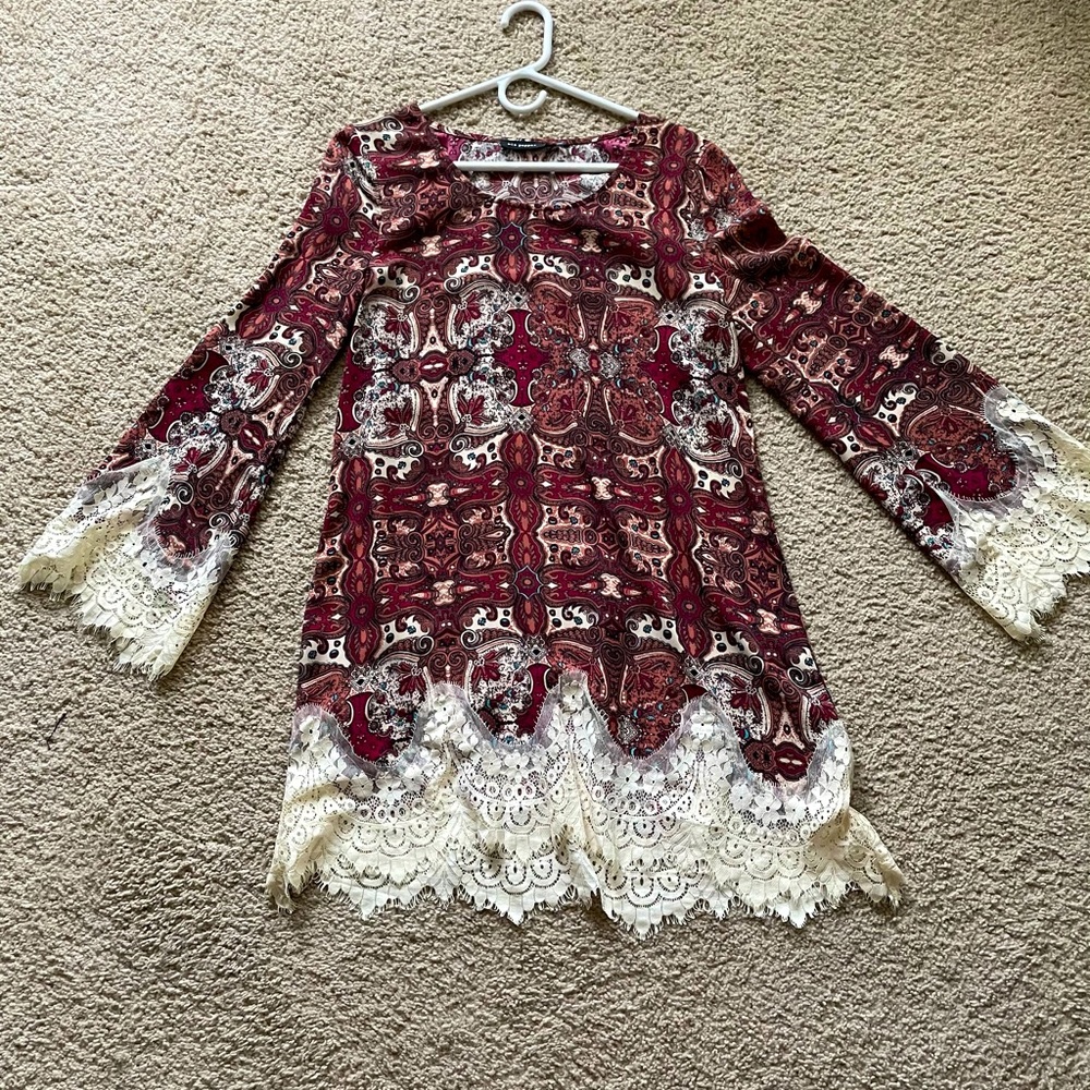 Blu Pepper patterned mini dress